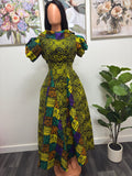 Ankara mixed print long gown