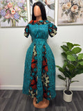 Ankara mixed print long gown
