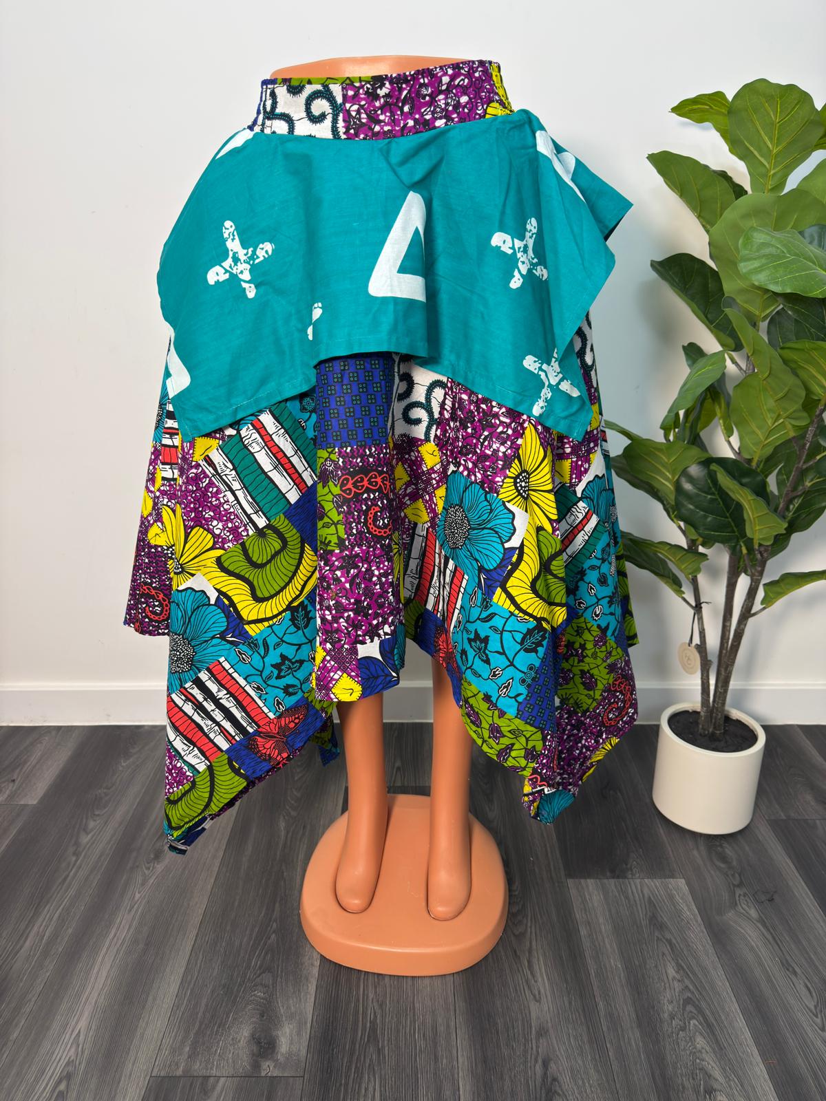 Ankara mixed print skirt