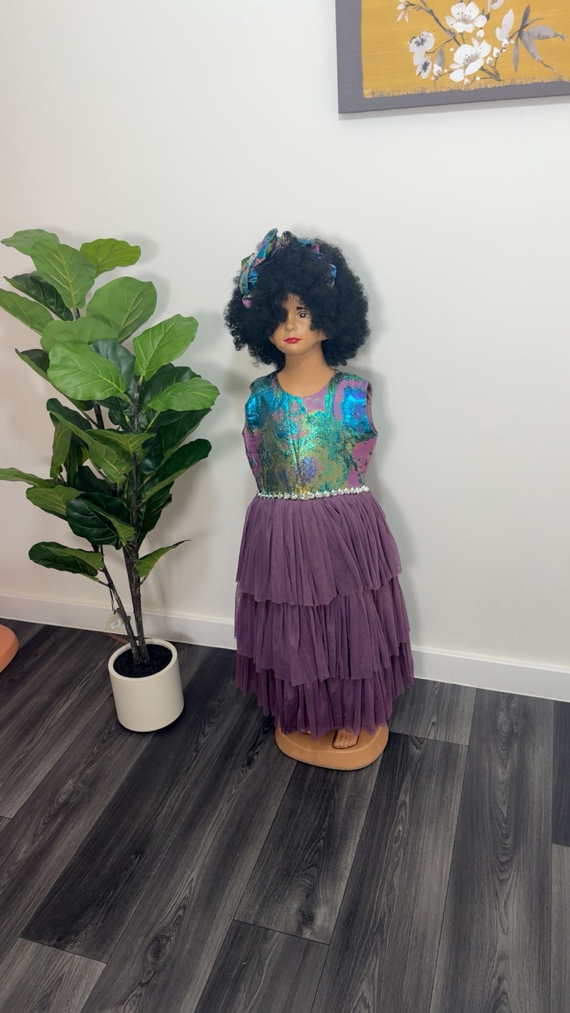 Children Ankara mixed print long gown